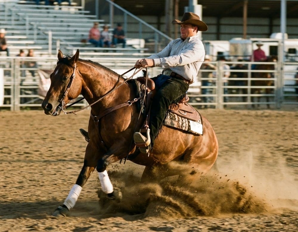 Cow-boy pratiquant l'équitation western